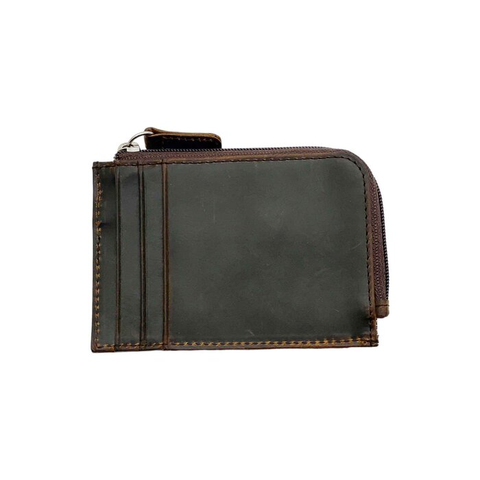 Leatheraft HOLDEN Crazy Horse Leather Zipped Card & Coin Sleeve(Coffee) 13.6x7.8cmProduct Thumbnail