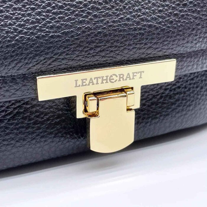 Leatheraft ISHA Pebbled Leather Small Shoulder Satchel Bag(Black) 13x16.5x 6cmProduct Thumbnail
