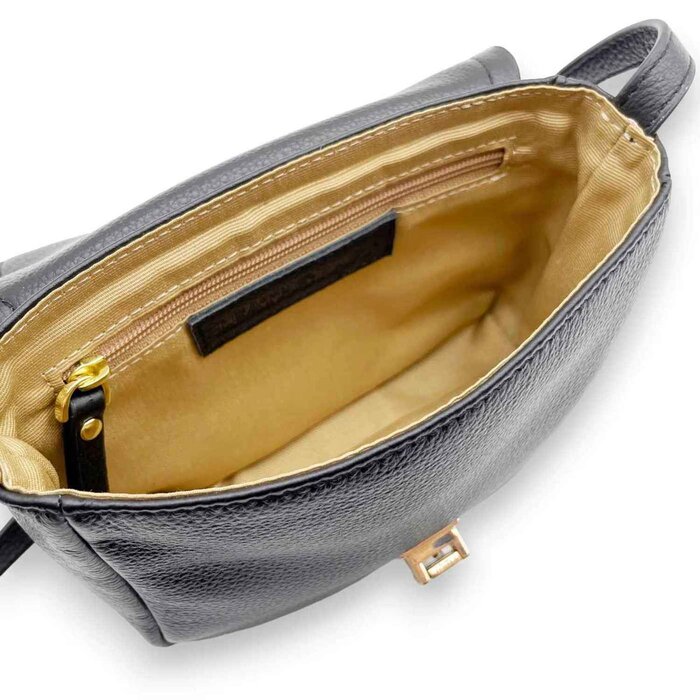 Leatheraft ISHA Pebbled Leather Small Shoulder Satchel Bag(Black) 13x16.5x 6cmProduct Thumbnail