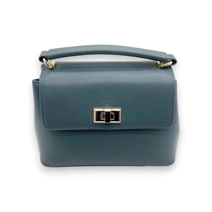 Leatheraft IVORY Genuine Leather Small Shoulder Handbag (Top-Handle)(BLUE) 16x24x9cmProduct Thumbnail