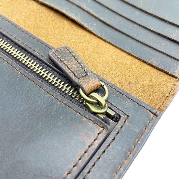Leatheraft LENNON Crazy Horse Leather Travel Long Wallet(Dark Brown) 19.7x9cmProduct Thumbnail