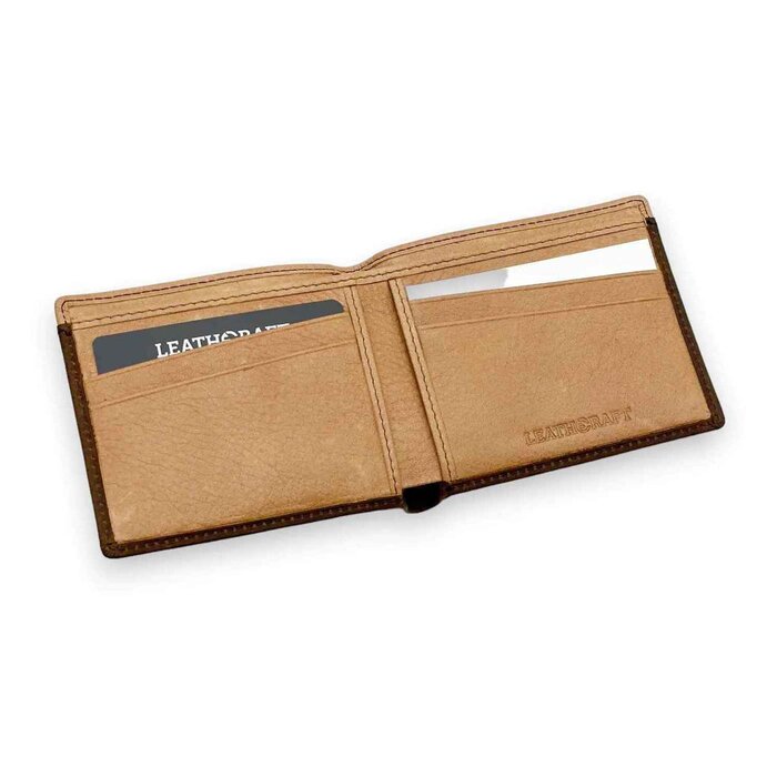 Leatheraft MADDOX Bi-Fold Wallet With Exterior Pocket(Brown) 11.5x9x1.5cmProduct Thumbnail