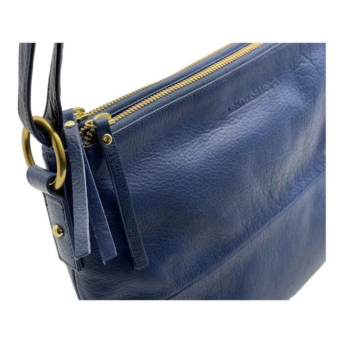 Leatheraft NOELLE Business Cowhide Leather Double Zip Bag(blue) 12&quot;x8&quot;x3.5&quot;Product Thumbnail