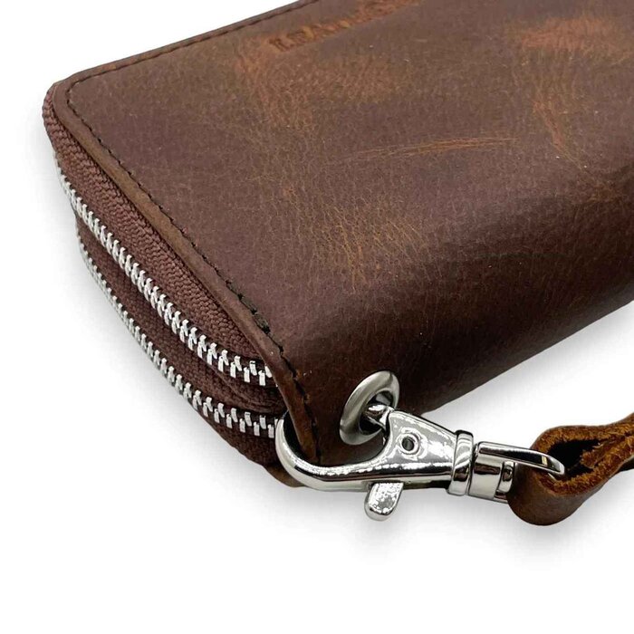 Leatheraft RHYS Distressed Leather Card And Key Pouch / Case(Coffee) 11.5x8x3.5cmProduct Thumbnail