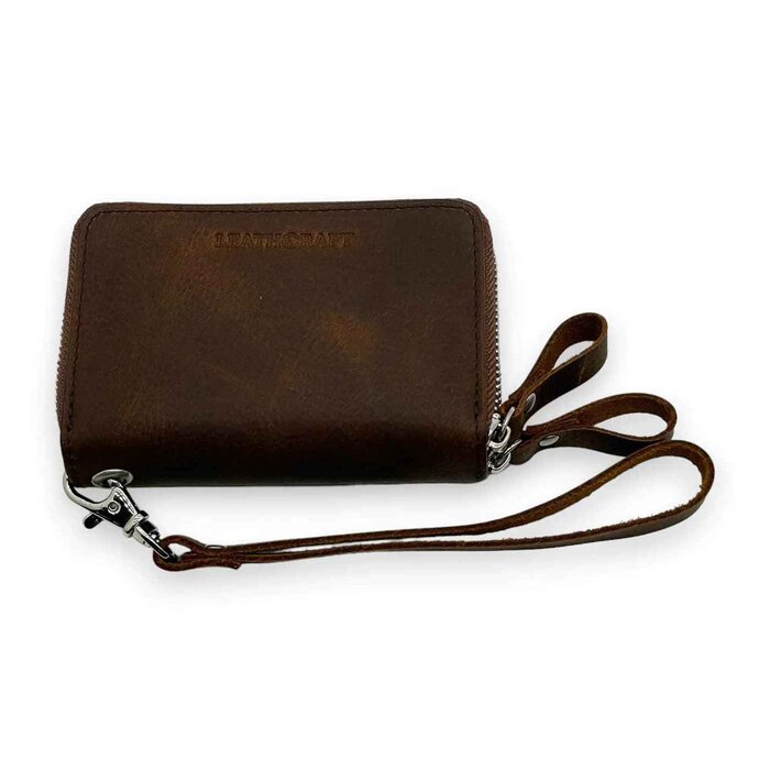 Leatheraft RHYS Distressed Leather Card And Key Pouch / Case(Coffee) 11.5x8x3.5cmProduct Thumbnail