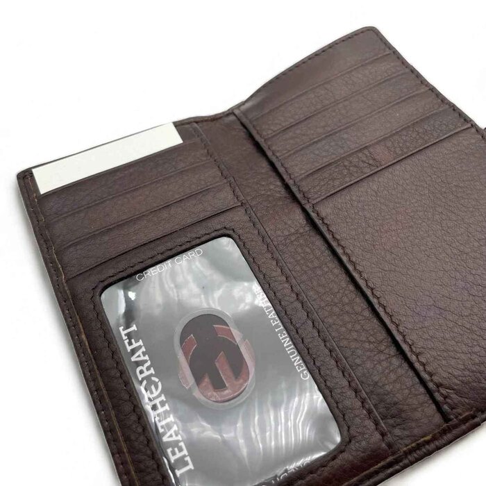 Leatheraft SAHRA business leather snap front coin wallet with zip(Brown) 5.75&quot;x3&quot;Product Thumbnail