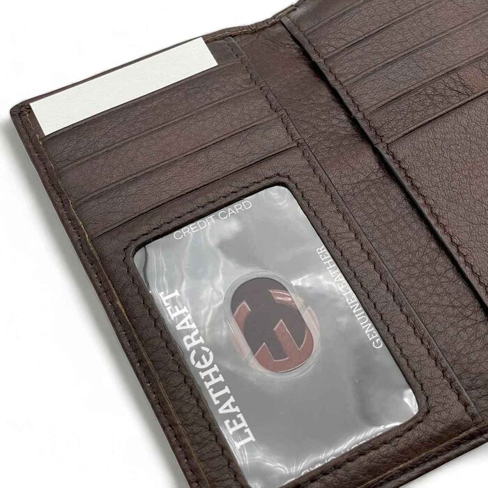 Leatheraft SAHRA business leather snap front coin wallet with zip(Brown) 5.75&quot;x3&quot;Product Thumbnail