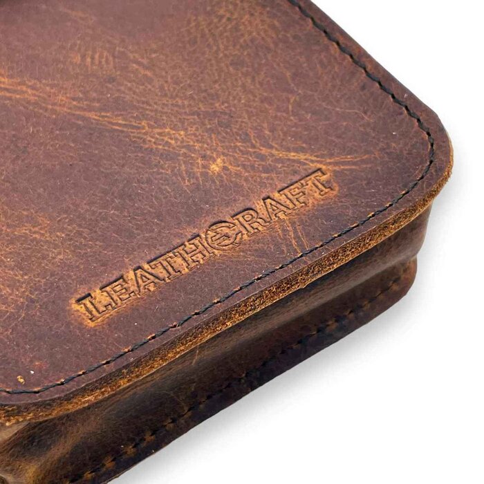 Leatheraft SETH Distressed Leather Business & Travel Pouch(Coffee) 12x7.5x2.7 cmProduct Thumbnail