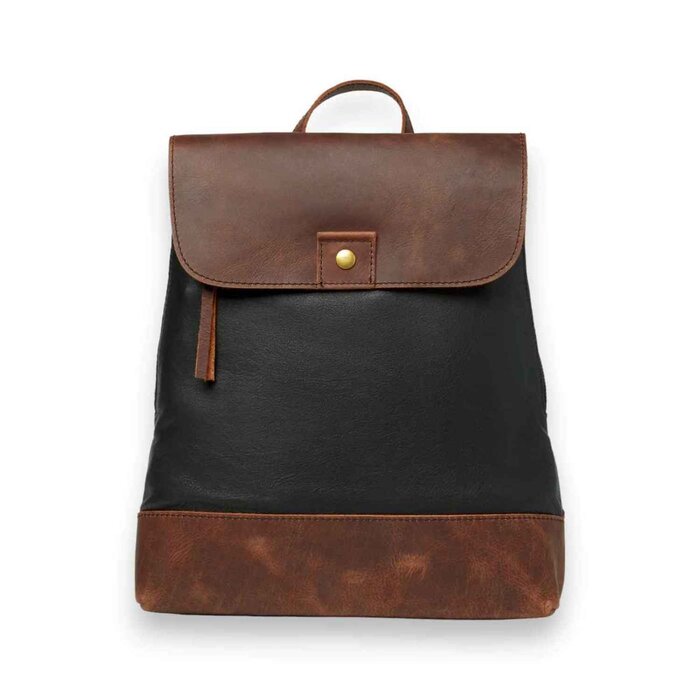 Leatheraft CELESTE Leather RFID Casual Zipped Backpack - Black 29.21x31.75x8.8Product Thumbnail
