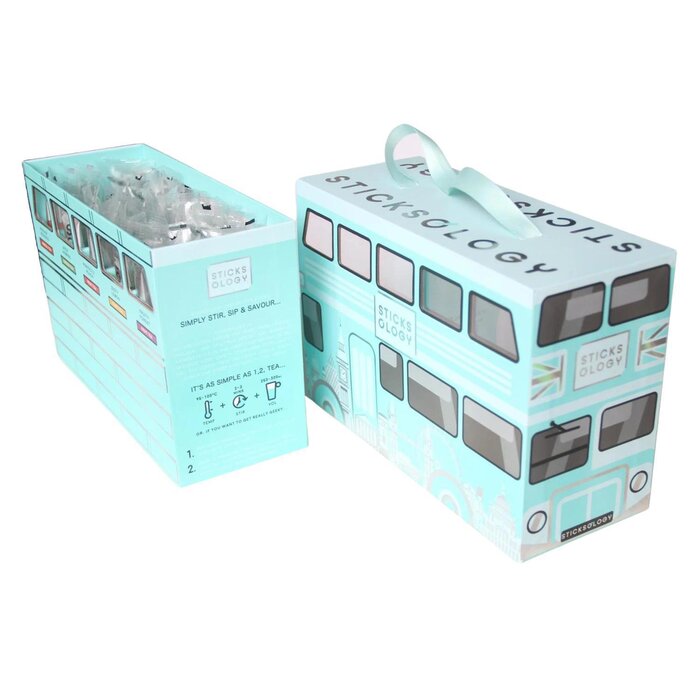 Sticksology Deluxe Assorted Tea Stick Box Set - London Buses (Tiffany Blue) 50 piecesProduct Thumbnail