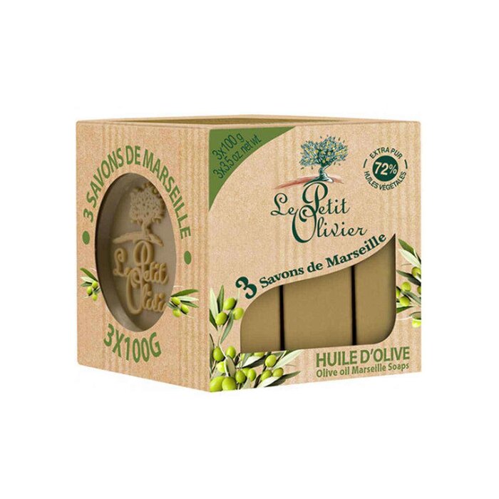 Le Petit Olivier Olive Oil Marseille soaps 3 x 100g Fixed SizeProduct Thumbnail
