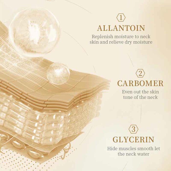 SADOER (5 pieces) SADOER Gold Collagen Neck Rejuvenation Mask Lightens Neck Lines, Lifts and Firms Neck Mask (25ml/piece) Fixed SizeProduct Thumbnail