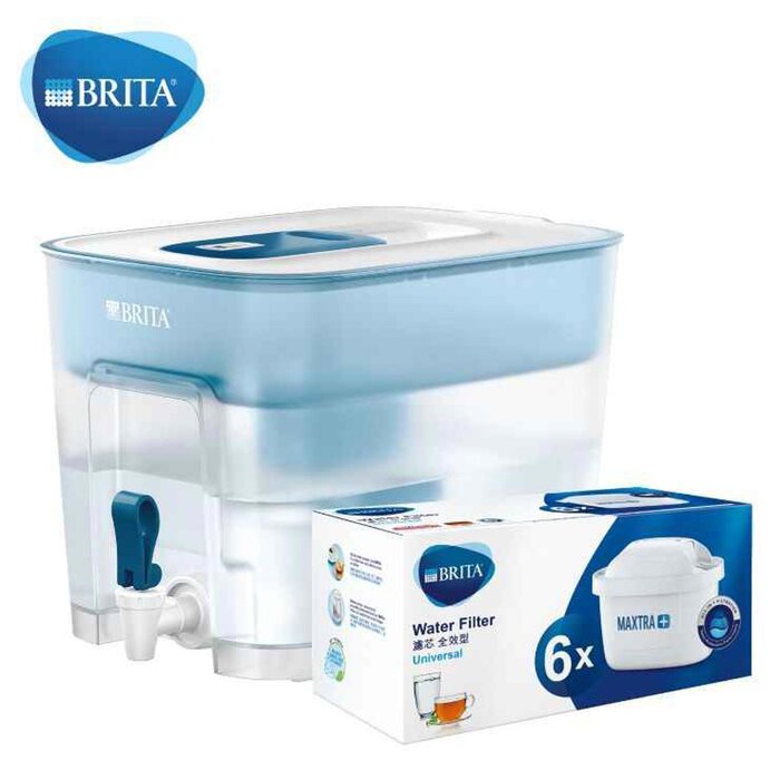 브리타 BRITA BRITA Flow 8.2L water filter tank with pack 6 filter - blue Fixed SizeProduct Thumbnail