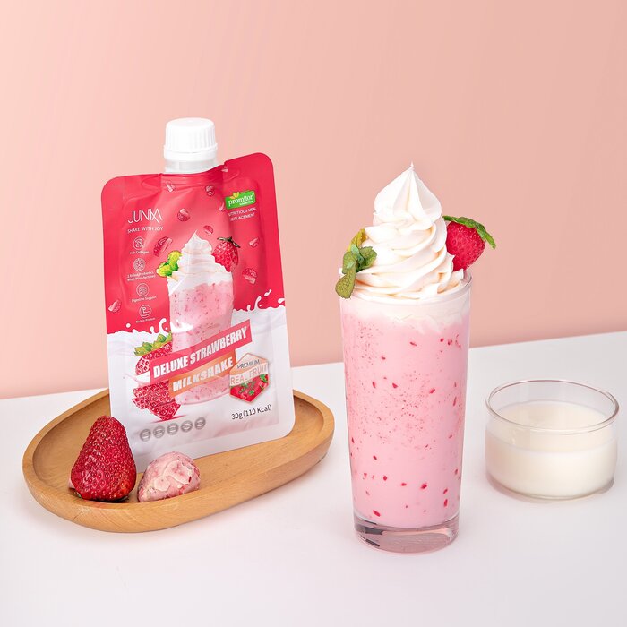 JUMIA 士多啤梨低卡代餐奶昔 - 含膠原蛋白+10億益生菌+膳食纖維 | 美肌瘦身纖體減肥 | 運動健身減脂 | 含100%REALFRUIT草莓果肉 即沖乳酪飲品 (10包/盒) EXP:2027/07 30g*10packsProduct Thumbnail