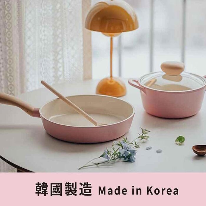 Neoflam Retro Wok with glass cover 26cm Pink (suitable for IH) 0Product Thumbnail