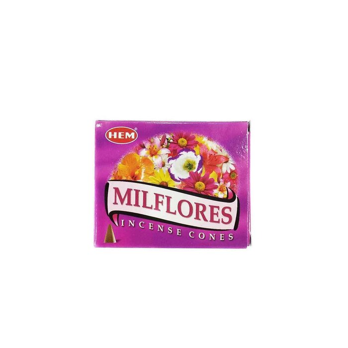 HEM HEM - (Buy 1 Get 2 Free)MILFLORES Incense Cone Natural India Handmade meditating cones HCONE-MILFLORES Fixed sizeProduct Thumbnail
