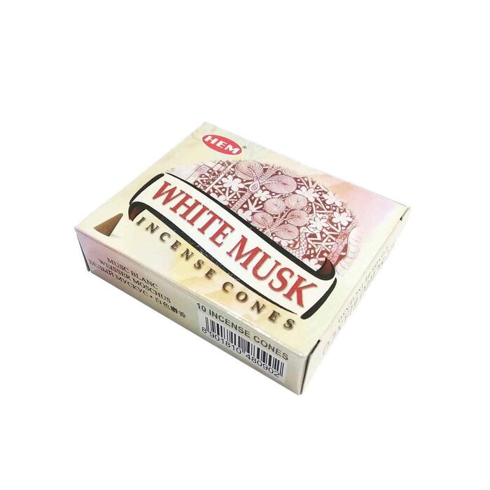 HEM HEM - (Buy 1 Get 2 Free)WHITE MUSK Incense Cone Natural India Handmade meditating cones HCONE-WHITE-MUSK Fixed sizeProduct Thumbnail