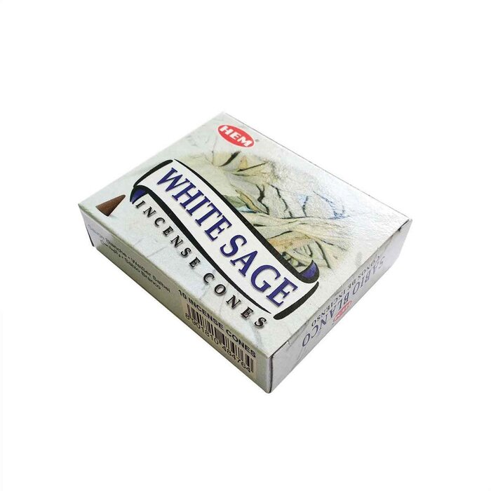 HEM HEM - (Buy 1 Get 2 Free)WHITE SAGE Incense Cone Natural India Handmade meditating cones HCONE-WHITE-SAGE Fixed sizeProduct Thumbnail