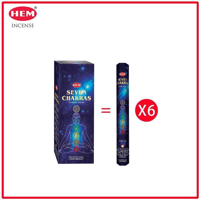 HEM HEM - (Buy 1 Get 2 Free)(Hexagonal Box) 7 CHAKRAS natural Indian handmade incense set HI-7CHAKRAS Fixed sizeProduct Thumbnail