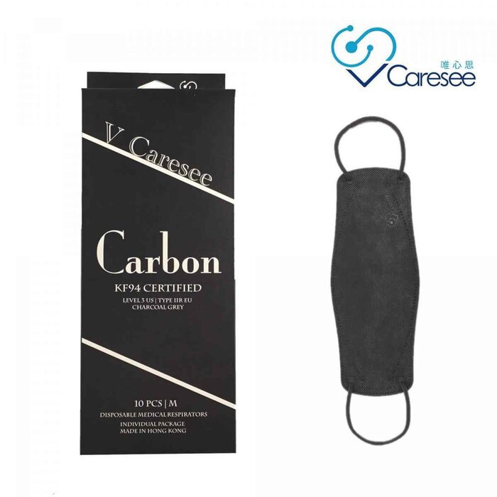 V Caresee Rock & Roll KF94 Certified 3D Medical Masks Carbon Dark Grey Individual package (10pcs) Fixed SizeProduct Thumbnail