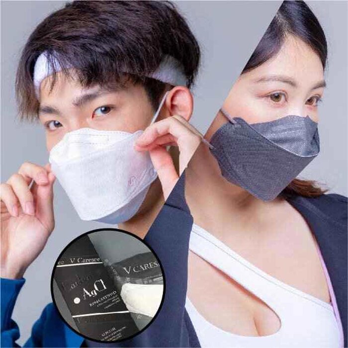Banitore Rock & Roll 3D Medical Face Mask for Adults AgCl Carbon White Individual package (10pcs) Fixed SizeProduct Thumbnail