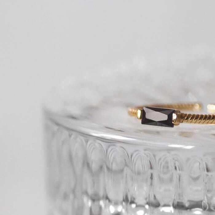 eclater jewellery Black Zircon Ring Open-EndProduct Thumbnail