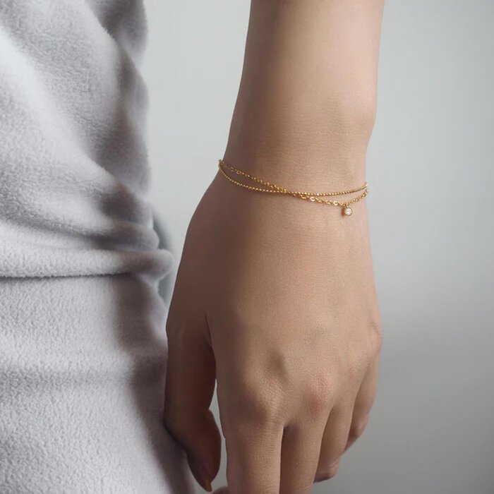 보석류 eclater jewellery Olivia Double Chain Bracelet 14.5 - 18 cmProduct Thumbnail