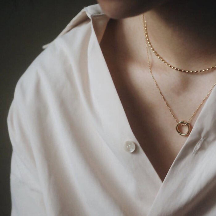 eclater jewellery Quinn Irregular Hoop Necklace 38.5 - 44 cmProduct Thumbnail