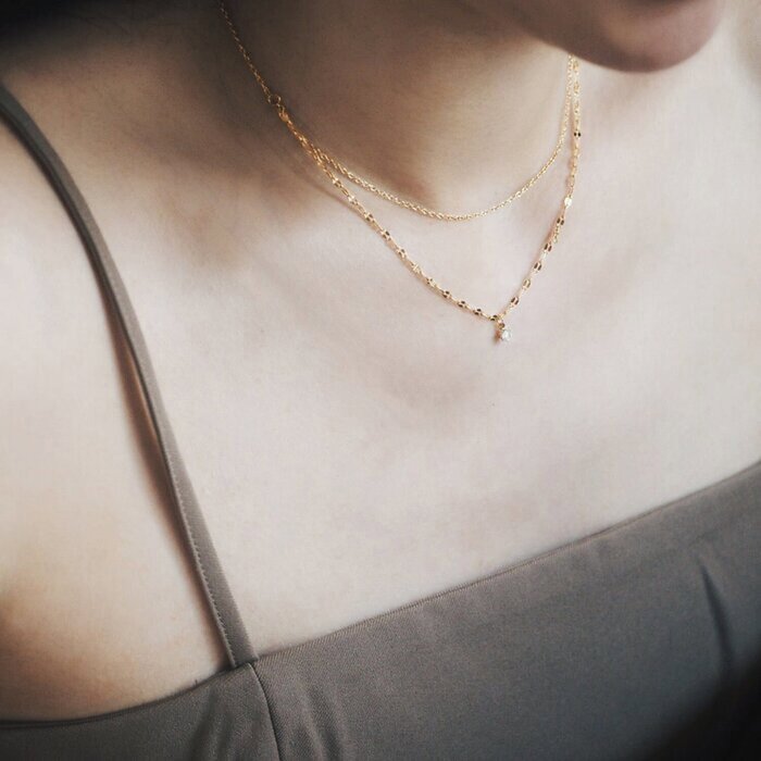 eclater jewellery Valda Double Chain Drop Crystal Necklace 36/41.5 + 5 cmProduct Thumbnail