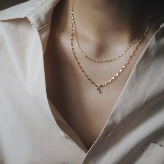 eclater jewellery Valda Double Chain Drop Crystal Necklace 36/41.5 + 5 cmProduct Thumbnail