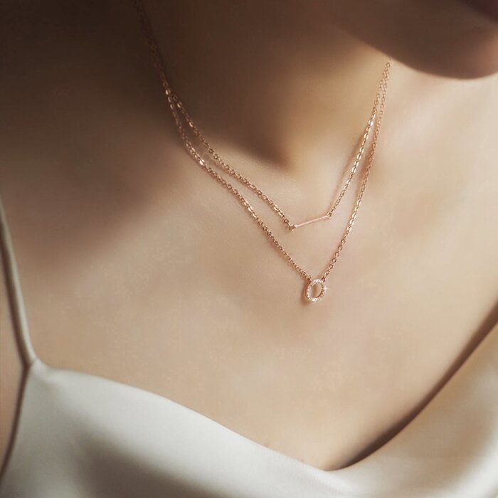 eclater jewellery Maelle Double Chain Hoop Necklace 36 - 41 cmProduct Thumbnail