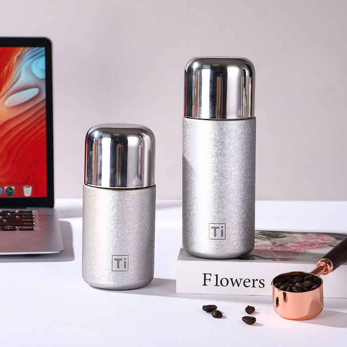 ETMall New Titanium Lined Mini Insulated Double Layer Tea Cup Gradient Color Titanium Cup Custom 240ml SilverProduct Thumbnail