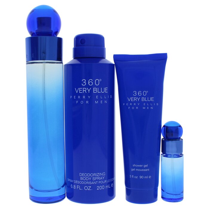 Perry Ellis 0 Very Blue by Perry Ellis for Men Pc Gift Set EDT Spray, ml EDT Spray, Body Spray, Shower Gel 4 Pc Gift SetProduct Thumbnail