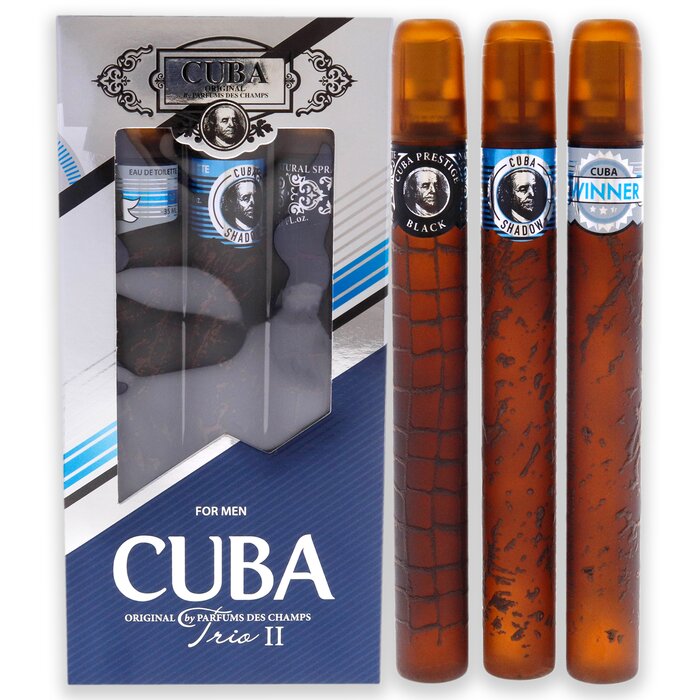 Cuba Cuba Trio by Cuba for Men Pc Gift Set Cuba Winner EDT Spray, Cuba Shadow EDT Spray, Cuba Prestige Black EDT Spray 3 Pc Gift SetProduct Thumbnail