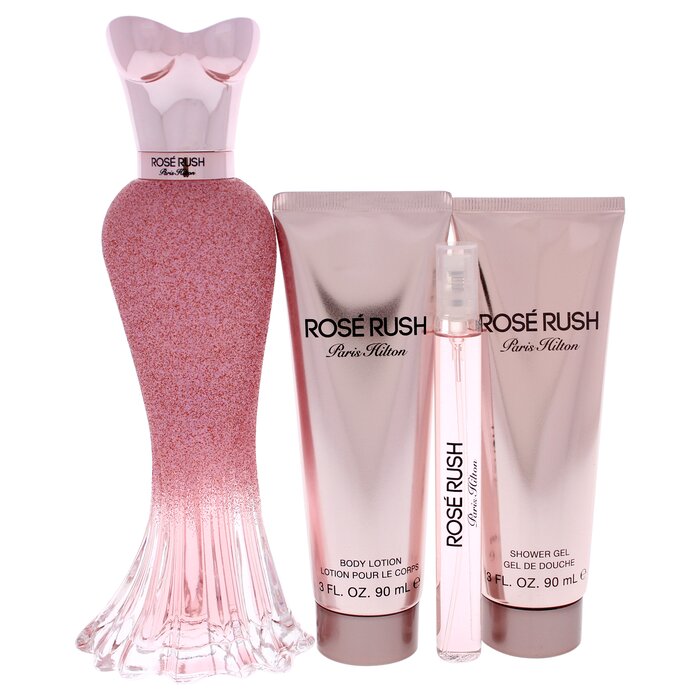 Paris Hilton Rose Rush by Paris Hilton for Women - 4 Pc Gift Set 3.4oz EDP Spray, 3.0oz Body Lotion, 3.0oz Shower Gel, 0.33oz EDP Spray 4 Pc Gift SetProduct Thumbnail