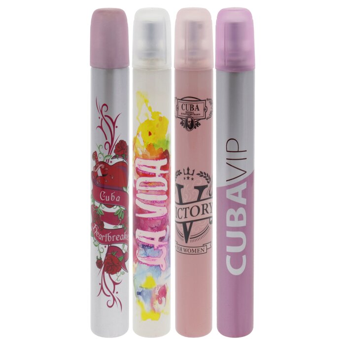 Cuba Cuba Quad I by Cuba for Women - 4 Pc Gift Set 1.17oz Cuba Heartbreak EDP Spray, 1.17oz Cuba La Vida EDP Spray, 1.17oz Cuba Victory EDP Spray, 1.17oz Cuba VIP EDP Spray 4 Pc Gift SetProduct Thumbnail