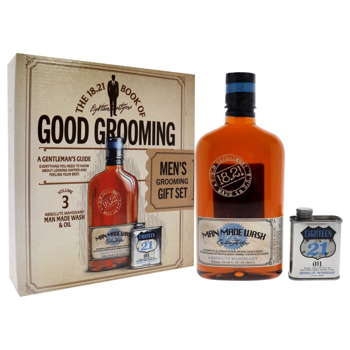 18.21 Man Made Book of Good Grooming Volume 3 Set - Absolute Mahogany by 18.21 Man Made for Men - 2 Pc 18oz Man Made Wash 3-In-1 Shampo 2 PcProduct Thumbnail