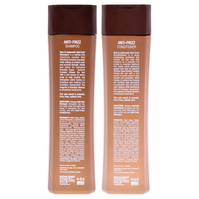 Brazilian Blowout Anti Frizz Shampoo and Conditioner Kit by Brazilian Blowout for Unisex - 2 Pc Kit 12oz Shampoo, 12oz Conditioner 2 Pc KitProduct Thumbnail