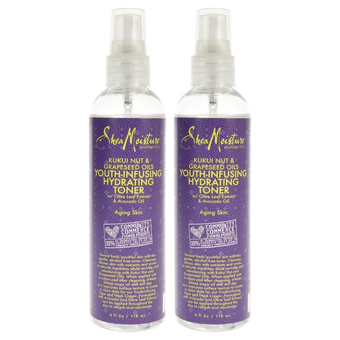 Shea Moisture Kukui Nut & Grapeseed Oils Youth-Infusing Hydrating Toner - Pack of 2 by Shea Moisture for Unisex - 4 oz Toner 4 ozProduct Thumbnail