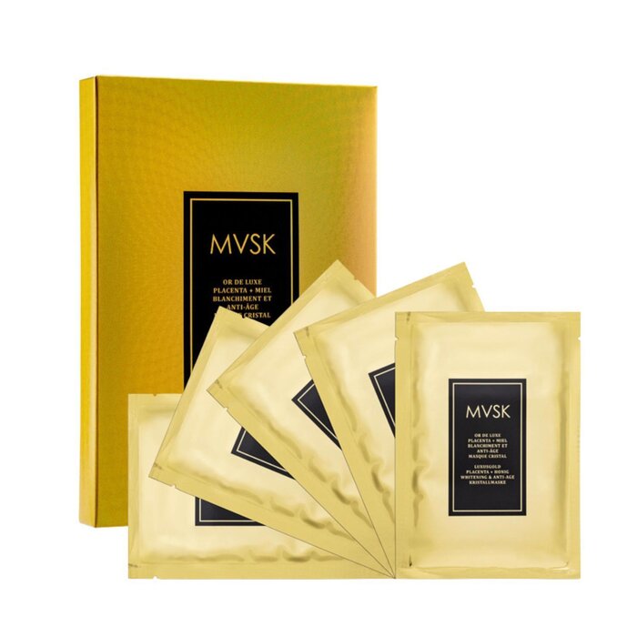 MVSK Luxury Gold Bright & Anti-Age Crystal Mask (Placenta&Honey) 43g x 5pcsProduct Thumbnail