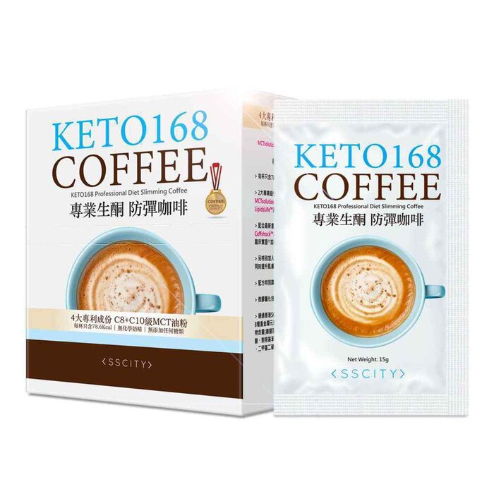 SSCITY KETO168 Professional Diet Slimming Coffee (Patented Ingredients,C8,C10 MCT Oil) 15g*10bagsProduct Thumbnail