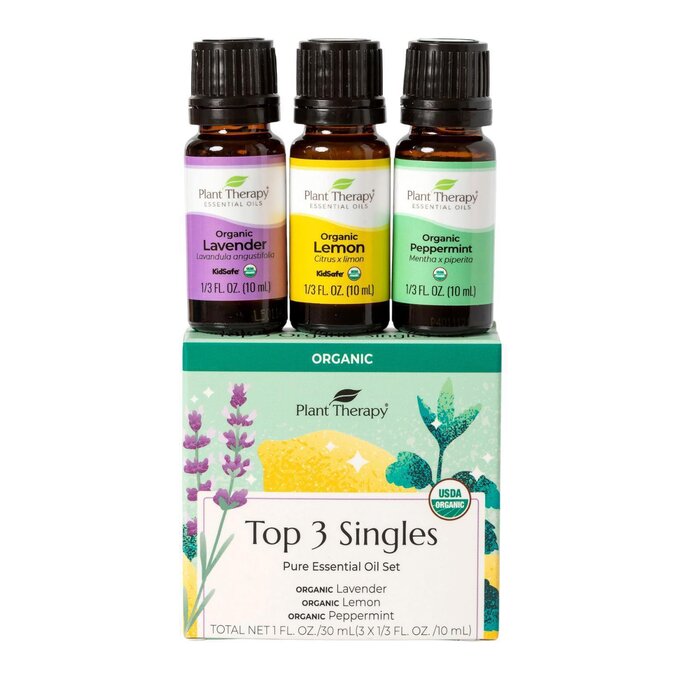 Plant Therapy Sale Top 3 Organic Singles Essential Oil Set 10ml x 3Product Thumbnail