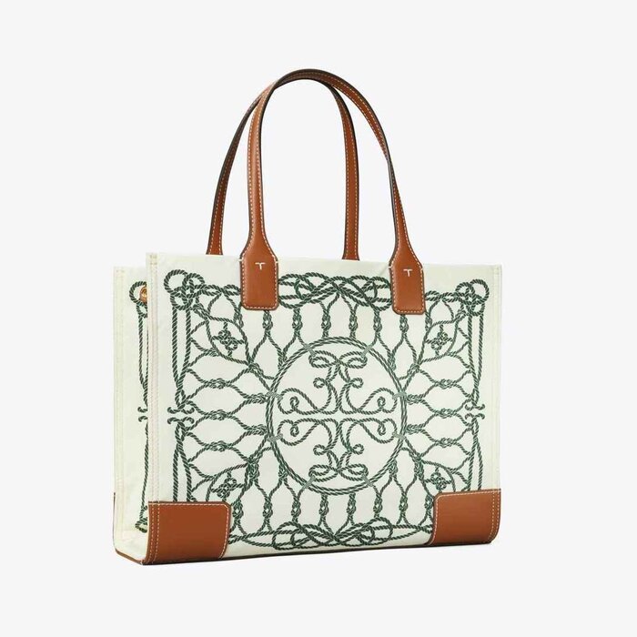 Tory Burch Tory Burch Ella small printed tote bag ivory abstract rope pattern 159266 960 Picture ColorProduct Thumbnail