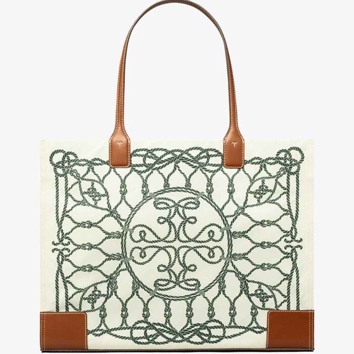 Tory Burch Tory Burch Ella small printed tote bag ivory abstract rope pattern 159266 960 Picture ColorProduct Thumbnail
