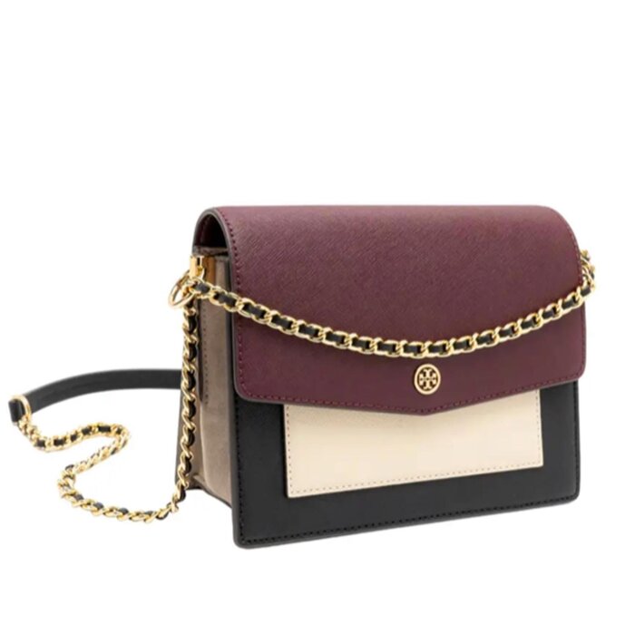 Tory Burch Tory Burch Robinson Saffiano Leather Convertible Shoulder Bag Crossbody 154318 Port Picture ColorProduct Thumbnail