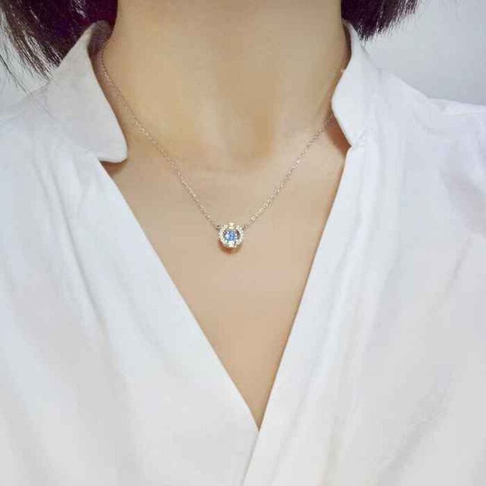 Swarovski SWAROVSKI SPARKLING DANCE series 5279425 beating heart necklace 38cm blue Picture ColorProduct Thumbnail