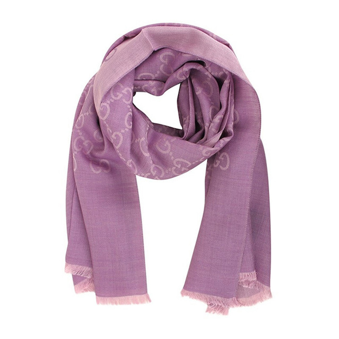 Gucci GUCCI women's wool silk scarf 165904 3G646 5372 purple