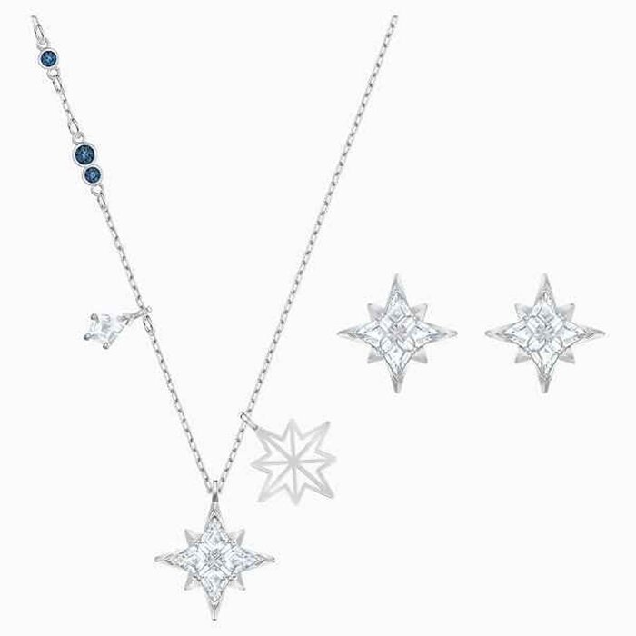 Swarovski Swarovski crystal silver Christmas star snowflake necklace earring set 5517182 Picture ColorProduct Thumbnail