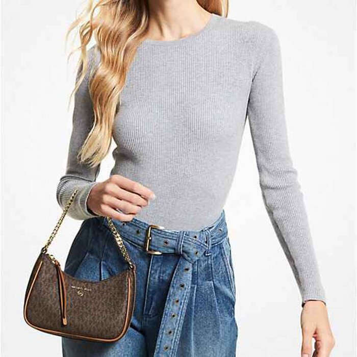 Michael Kors Michael Kors Jet Set charm small logo clutch 32H1GT9C1B BRN ACORN Picture ColorProduct Thumbnail