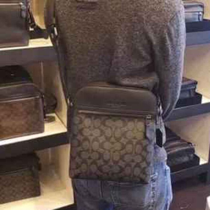 Coach COACH Men's small shoulder crossbody bag black PVC with leather 4010QBMI5 Picture ColorProduct Thumbnail